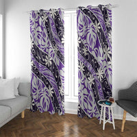 Vareau Tahiti Tiare Monstera Window Curtain Polynesian Pattern Curve Style - Polynesian Pride