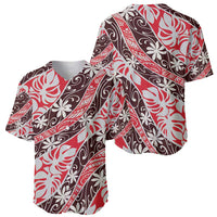 Uteute Tahiti Tiare Monstera Baseball Jersey Polynesian Pattern Curve Style - Polynesian Pride
