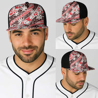 Uteute Tahiti Tiare Monstera Baseball Net Cap Polynesian Pattern Curve Style LT01 - Polynesian Pride