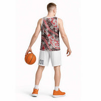 Uteute Tahiti Tiare Monstera Basketball Jersey Polynesian Pattern Curve Style - Polynesian Pride