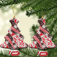 Uteute Tahiti Tiare Monstera Ceramic Ornament Polynesian Pattern Curve Style - Polynesian Pride