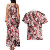 Uteute Tahiti Tiare Monstera Couples Matching Tank Maxi Dress and Hawaiian Shirt Polynesian Pattern Curve Style LT01 - Polynesian Pride