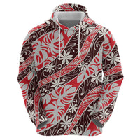 Uteute Tahiti Tiare Monstera Hoodie Polynesian Pattern Curve Style - Polynesian Pride