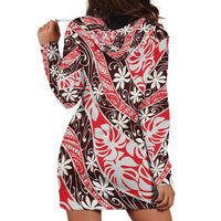 Uteute Tahiti Tiare Monstera Hoodie Dress Polynesian Pattern Curve Style - Polynesian Pride