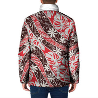 Uteute Tahiti Tiare Monstera Padded Jacket Polynesian Pattern Curve Style LT01 - Polynesian Pride