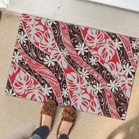 Uteute Tahiti Tiare Monstera Rubber Doormat Polynesian Pattern Curve Style LT01 - Polynesian Pride