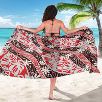 Uteute Tahiti Tiare Monstera Sarong Polynesian Pattern Curve Style LT01 - Polynesian Pride