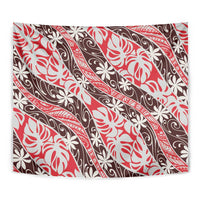 Uteute Tahiti Tiare Monstera Tapestry Polynesian Pattern Curve Style LT01 - Polynesian Pride
