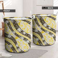 Rearea Tahiti Tiare Monstera Laundry Basket Polynesian Pattern Curve Style LT01 - Polynesian Pride