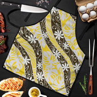Rearea Tahiti Tiare Monstera Apron Polynesian Pattern Curve Style - Polynesian Pride