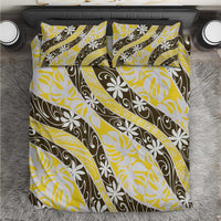 Rearea Tahiti Tiare Monstera Bedding Set Polynesian Pattern Curve Style LT01 Yellow - Polynesian Pride