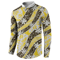 Rearea Tahiti Tiare Monstera Button Sweatshirt Polynesian Pattern Curve Style LT01 - Polynesian Pride