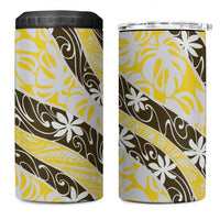 Rearea Tahiti Tiare Monstera 4 in 1 Can Cooler Tumbler Polynesian Pattern Curve Style - Polynesian Pride