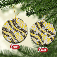 Rearea Tahiti Tiare Monstera Ceramic Ornament Polynesian Pattern Curve Style - Polynesian Pride