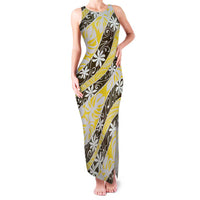 Rearea Tahiti Tiare Monstera Family Matching Tank Maxi Dress and Hawaiian Shirt Polynesian Pattern Curve Style - Polynesian Pride