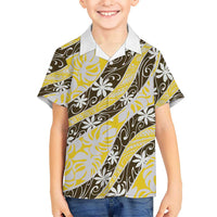Rearea Tahiti Tiare Monstera Family Matching Tank Maxi Dress and Hawaiian Shirt Polynesian Pattern Curve Style - Polynesian Pride