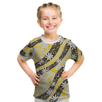 Rearea Tahiti Tiare Monstera Kid T Shirt Polynesian Pattern Curve Style - Polynesian Pride