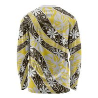Rearea Tahiti Tiare Monstera Long Sleeve Shirt Polynesian Pattern Curve Style LT01 - Polynesian Pride