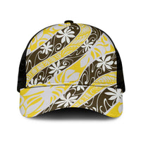 Rearea Tahiti Tiare Monstera Mesh Trucker Cap Polynesian Pattern Curve Style - Polynesian Pride