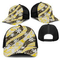 Rearea Tahiti Tiare Monstera Mesh Trucker Cap Polynesian Pattern Curve Style LT01 - Polynesian Pride