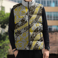 Rearea Tahiti Tiare Monstera Sleeveless Puffer Jacket Polynesian Pattern Curve Style LT01 - Polynesian Pride