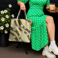 Rearea Tahiti Tiare Monstera Tote Bag Polynesian Pattern Curve Style - Polynesian Pride