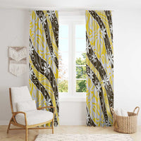 Rearea Tahiti Tiare Monstera Window Curtain Polynesian Pattern Curve Style - Polynesian Pride