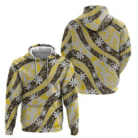 Rearea Tahiti Tiare Monstera Zip Hoodie Polynesian Pattern Curve Style LT01 - Polynesian Pride