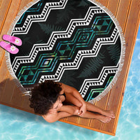 Personalised Taniko Aotearoa Mix Paua Shell Beach Blanket Niho Taniwha Turquoise Glitter