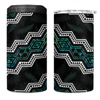 Personalised Taniko Aotearoa Mix Paua Shell 4 in 1 Can Cooler Tumbler Niho Taniwha Turquoise Glitter