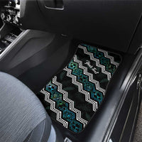 Personalised Taniko Aotearoa Mix Paua Shell Car Mats Niho Taniwha Turquoise Glitter