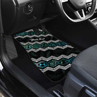 Personalised Taniko Aotearoa Mix Paua Shell Car Mats Niho Taniwha Turquoise Glitter