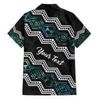 Personalised Taniko Aotearoa Mix Paua Shell Family Matching Off Shoulder Maxi Dress and Hawaiian Shirt Niho Taniwha Turquoise Glitter LT01 - Polynesian Pride