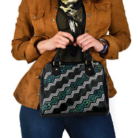 Taniko Aotearoa Mix Paua Shell Shoulder Handbag Niho Taniwha Turquoise Glitter LT01 - Polynesian Pride
