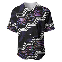 Personalised Taniko Aotearoa Mix Paua Shell Baseball Jersey Niho Taniwha Lilac Glitter LT01 Purple - Polynesian Pride