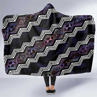 Personalised Taniko Aotearoa Mix Paua Shell Hooded Blanket Niho Taniwha Lilac Glitter