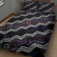 Personalised Taniko Aotearoa Mix Paua Shell Quilt Bed Set Niho Taniwha Lilac Glitter
