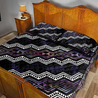 Personalised Taniko Aotearoa Mix Paua Shell Quilt Bed Set Niho Taniwha Lilac Glitter