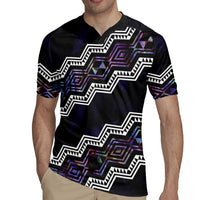 Personalised Taniko Aotearoa Mix Paua Shell Rugby Jersey Niho Taniwha Lilac Glitter LT01 - Polynesian Pride