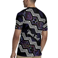 Personalised Taniko Aotearoa Mix Paua Shell Rugby Jersey Niho Taniwha Lilac Glitter LT01 - Polynesian Pride