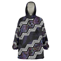 Personalised Taniko Aotearoa Mix Paua Shell Wearable Blanket Hoodie Niho Taniwha Lilac Glitter