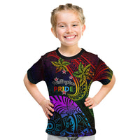 Wellington Pride Kid T Shirt Aotearoa Tribal Rainbow Pattern LT01 Black - Polynesian Pride