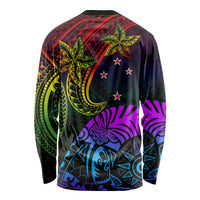 Wellington Pride Long Sleeve Shirt Aotearoa Tribal Rainbow Pattern LT01 - Polynesian Pride
