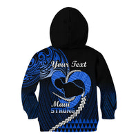 Personalised Hawaii Kid Hoodie Maui Be Strong Kakau Blue Version LT01 - Polynesian Pride