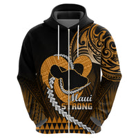 Personalised Hawaii Hoodie Maui Be Strong Kakau Gold Version LT01 - Polynesian Pride