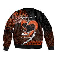 Personalised Hawaii Sleeve Zip Bomber Jacket Maui Be Strong Kakau Orange Version LT01 - Polynesian Pride