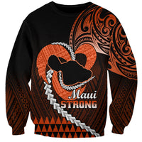 Personalised Hawaii Sweatshirt Maui Be Strong Kakau Orange Version LT01 Unisex Orange - Polynesian Pride
