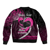 Personalised Hawaii Bomber Jacket Maui Be Strong Kakau Pink Version LT01 - Polynesian Pride