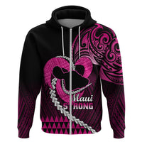 Personalised Hawaii Hoodie Maui Be Strong Kakau Pink Version LT01 - Polynesian Pride