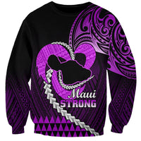 Personalised Hawaii Sweatshirt Maui Be Strong Kakau Purple Version LT01 Unisex Purple - Polynesian Pride